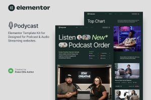Download Podycast – Podcast & Audio Streaming Elementor Template Kit