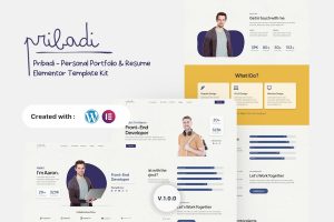 Download Pribadi - Personal Portfolio & Resume Elementor Template Kit