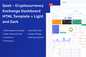 Download Qash - Cryptocurrency Exchange HTML Dashboard Qash - Cryptocurrency Exchange Dashboard HTML Template + Light and Dark