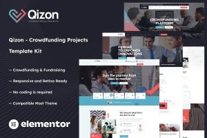 Download Qizon - Crowdfunding Projects Elementor Template Kit