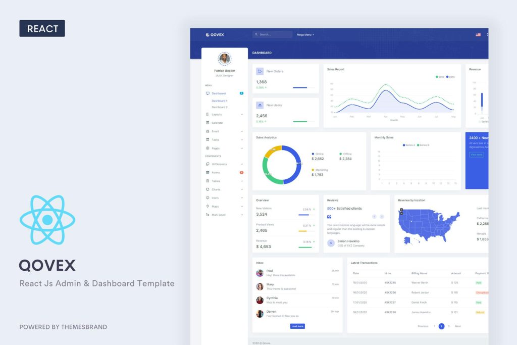 Qovex - React Js Admin & Dashboard Template Qovex is an admin dashboard ...