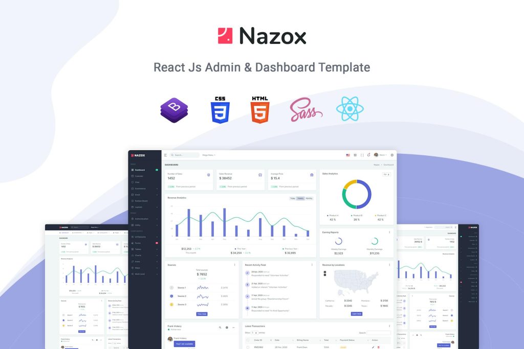 React Admin & Dashboard Template - Nazox Nazox is a fully featured ...