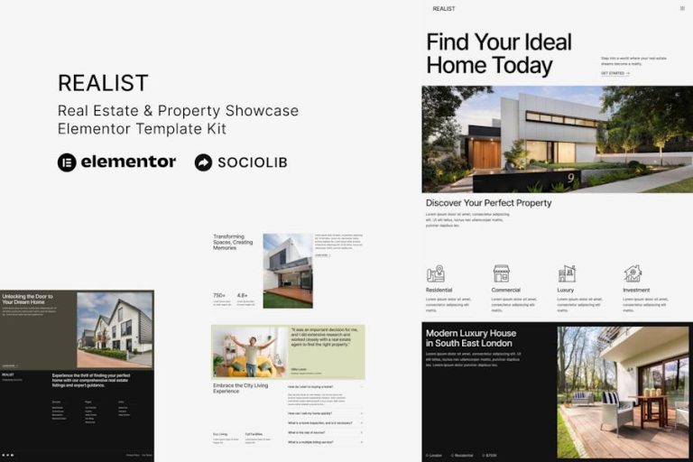 Download Realist - Real Estate & Property Showcase Elementor Template Kit