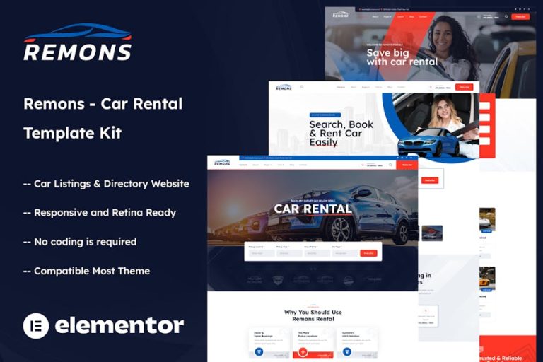 Download Remons - Car Rental Elementor Template Kit
