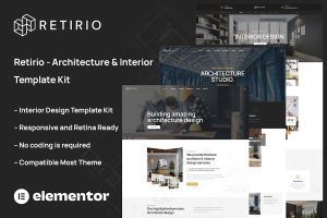 Download Retirio - Architecture & Interior Elementor Template Kit