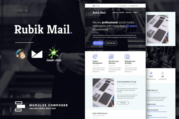Download Rubik - Agency & Startup Responsive Email Create beautiful responsive e-mail templates for promoting your e-shop, business & services