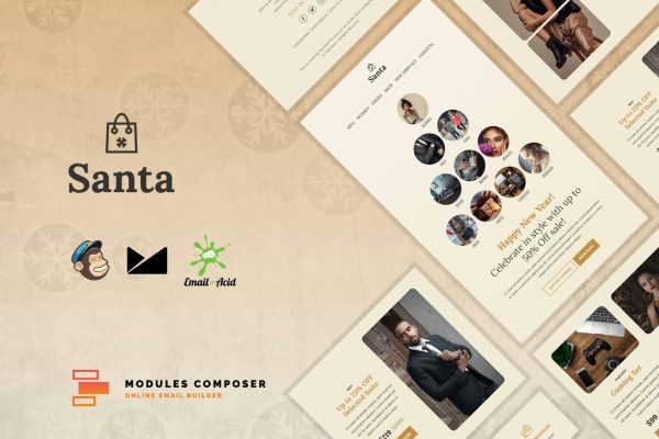 Download Santa - E-commerce Responsive Email Template Santa – E-commerce Responsive Email for Fashion, Accessories & Gadgets with Online Builder