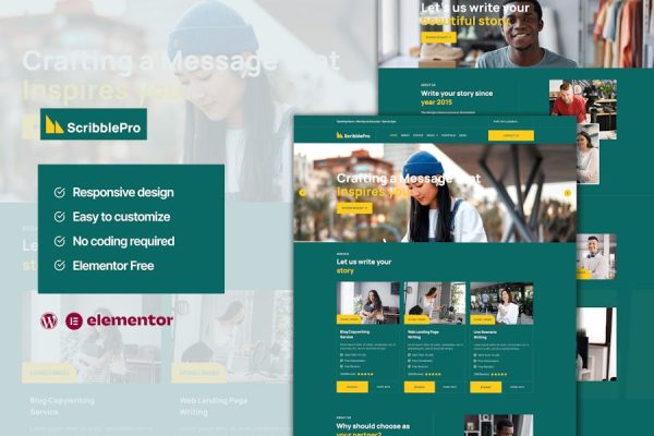Download Scribble - Content Writing Service Elementor Template Kit