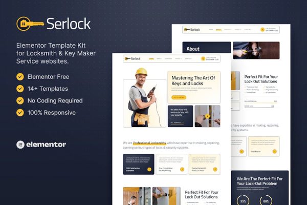 Download Serlock – Key Maker & Locksmith Service Elementor Template Kit