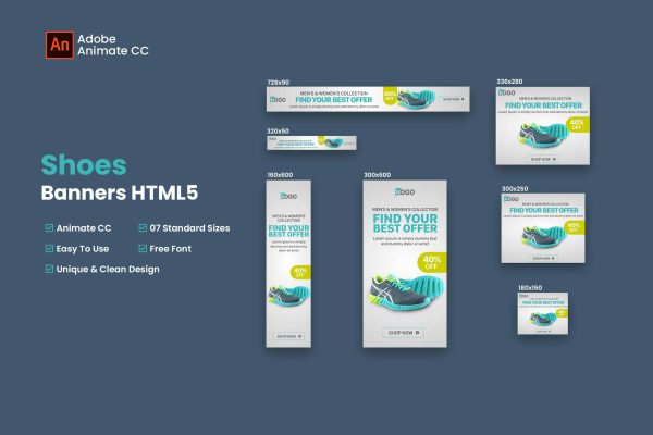 Download Shoes | E-Commerce HTML5 Banners - Animate CC Shoes | E-Commerce HTML5 Banners - Animate CC