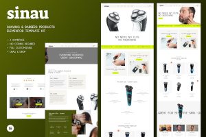 Download Sinau - Shaving & Barbers Products Elementor Template Kit