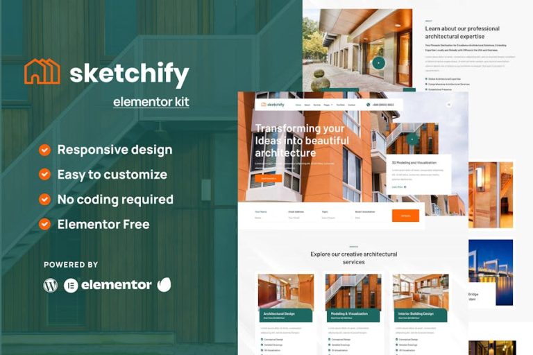 Download Sketchify - Architecture & Construction Service Elementor Template Kit