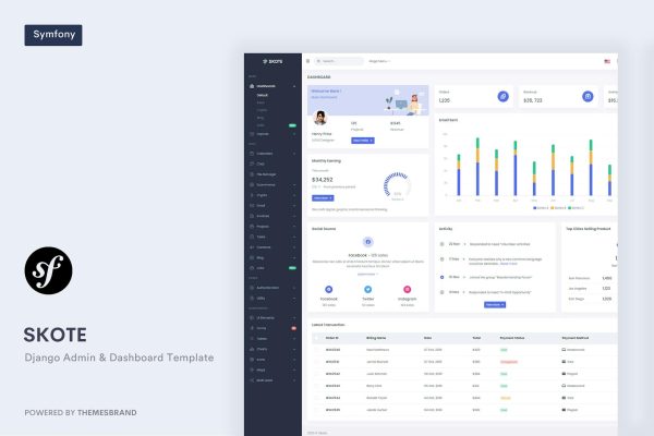 Download Skote - Symfony Admin & Dashboard Template Skote is a fully featured premium admin dashboard template in Symfony with developer-friendly codes