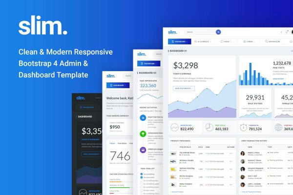 Download Slim Clean & Modern Bootstrap 4 Admin & Dashboard Modern and Clean Responsive Bootstrap 4 Admin and Dashboard Template with RTL