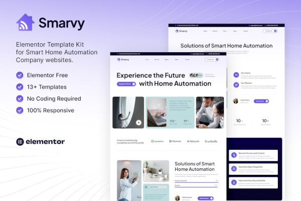 Download Smarvy – Smart Home Automation Company Elementor Template Kit