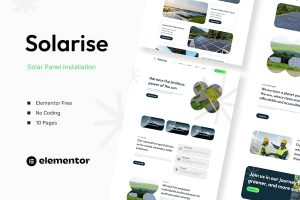 Download Solarise - Solar Panel Installation Elementor Template Kit