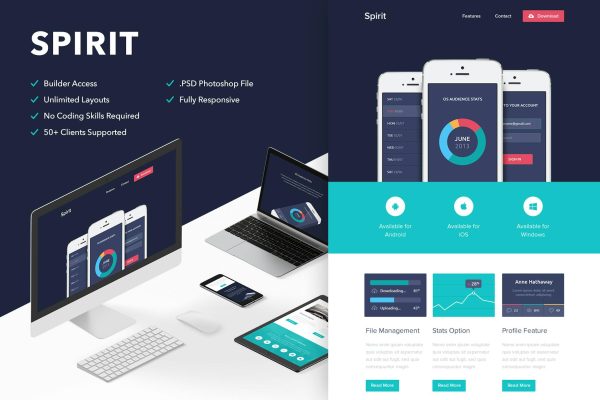 Download Spirit - Video Email (optional) + Themebuilder High quality responsive email newsletter template | MailChimp | Campaign Monitor supported