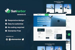 Download SunHarbor - Solar and Renewable Energy Elementor Template Kit