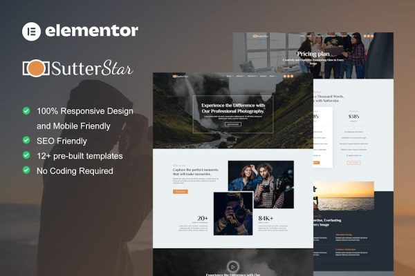 Download SutterStar - Photography Services & Portfolio Elementor Template Kit