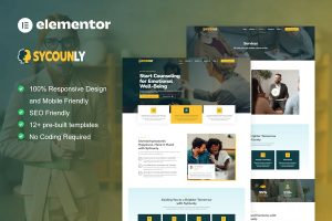 Download Sycounly - Psychology & Counseling Services Elementor Pro Template Kit