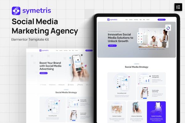 Download Symetris - Social Media Marketing Agency Elementor Template Kit