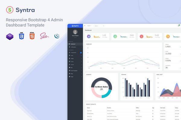 Download Syntra - Responsive Bootstrap 4 Admin Dashboard Syntra is a Bootstrap 4 admin dashboard, It is fully responsive and included awesome features.