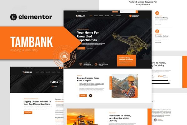 Download Tambank - Mining & Industry Elementor Pro Template Kit
