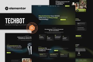 Download Techbot - Artificial Intelligence & Technology Services Elementor Template Kit