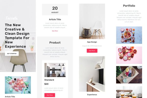 Download Tessella - Responsive Email + StampReady Builder Tessella is clean and minimal email template is awesome design for your corporate and business.