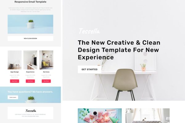 Download Tessella - Responsive Email + StampReady Builder Tessella is clean and minimal email template is awesome design for your corporate and business.