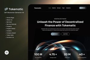 Download Tokematic - Crypto Defi Launch Elementor Template Kit