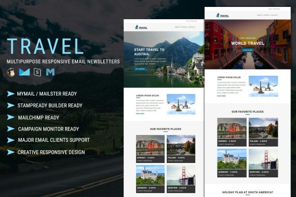 Download Travel - Multipurpose Responsive Email Template Best travel email template to grow your business