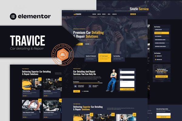 Download Travice - Car Detailing Service & Car Repair Elementor Template Kit