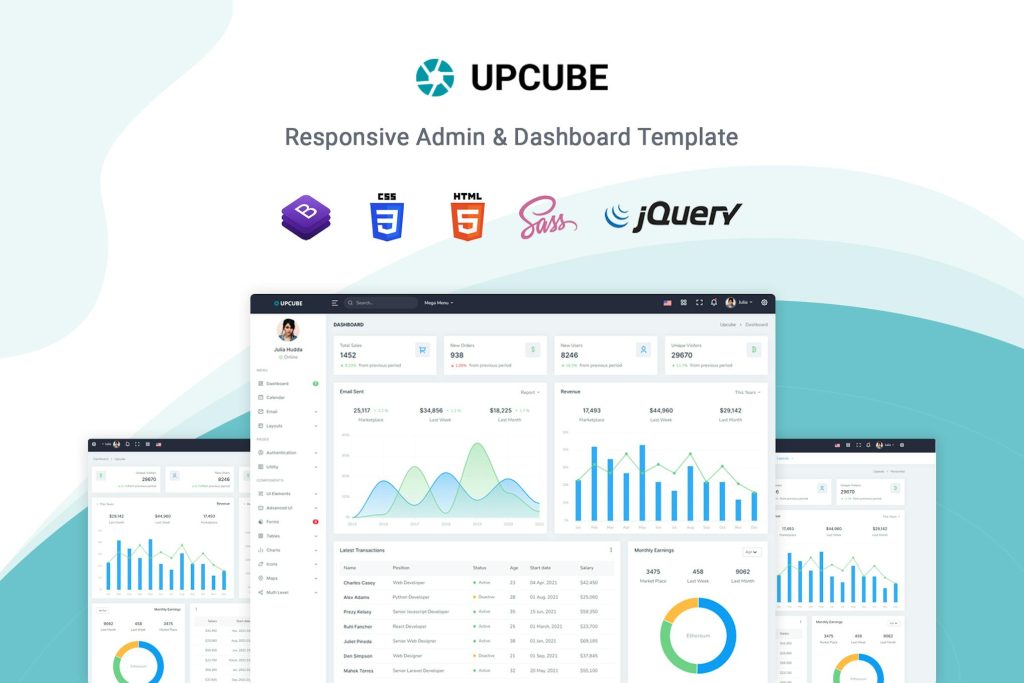 Upcube bootstrap admin dashboard template upcube is a bootstrap 5 1