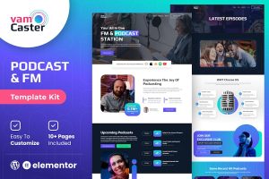 Download Vamcaster - Podcast & Video Streaming Elementor Template Kit