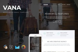 Download Vana - Responsive Email + StampReady Builder Vana is clean and modern email template is awesome design for your corporate and business email.