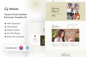 Download Vassist - Virtual Assistant Elementor Pro Template Kit