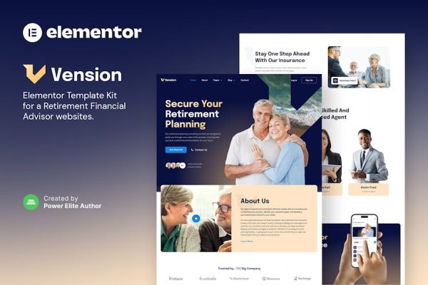 Download Vension – Retirement Planning Consulting Elementor Template Kit