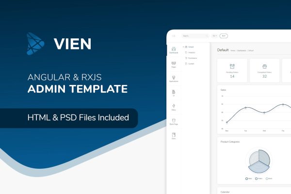 Download Vien Angular - Angular 9 Admin Template Clean and Organised Code - Awesome Design