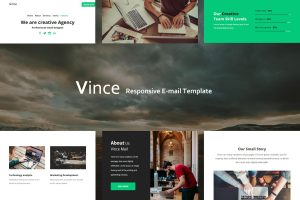 Download Vince Mail - Responsive E-mail Template Vince Mail – Responsive Email Templates is a Modern and Clean Design email templates.
