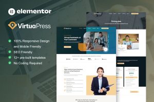 Download VirtuaPress - Virtual Assistant Service Elementor Template Kit