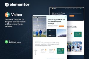 Download Voltex – Solar Panels & Renewable Energy Company Elementor Template Kit