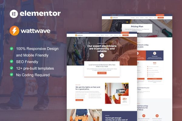 Download WattWave - Electrical Installation & Maintenance Service Elementor Pro Template Kit