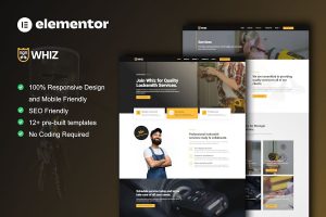 Download Whiz - Locksmith & Key Maker Services Elementor Pro Template Kit