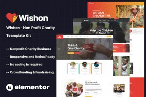Download Wishon - Non Profit Charity Elementor Template Kit