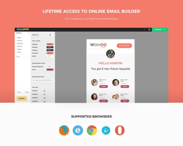 Download WOHOO - Beautiful Email Notifications Template This beautiful email notification template offers 15 unique modules with fully responsive designs.
