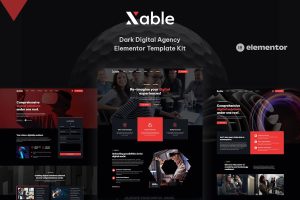 Download Xable - Dark Digital Agency Elementor Pro Template Kit
