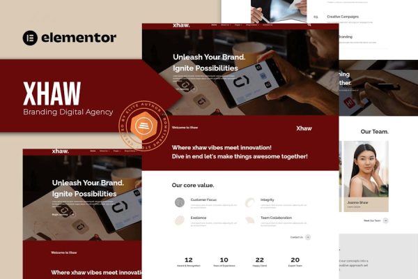 Download Xhaw - Branding Digital Agency Elementor Template kit