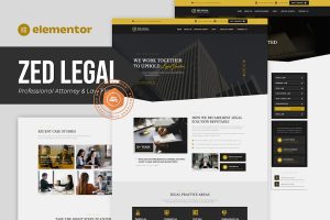 Download Zed Legal - Professional Attorney & Law Firm Elementor Template Kit