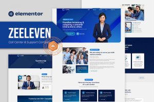 Download Zeeleven - Call Center & Support Company Elementor Template Kit